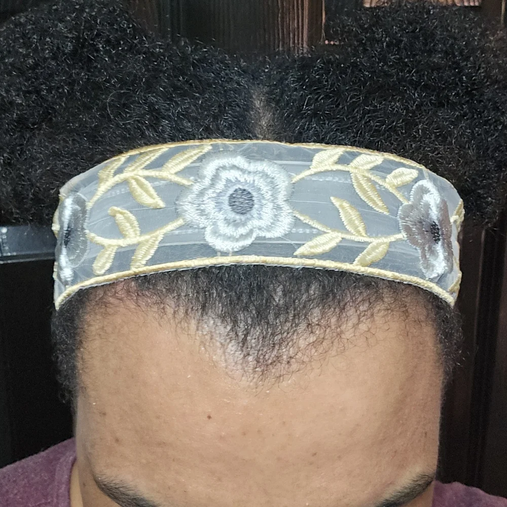 Elegant Floral Embroidered Headband
